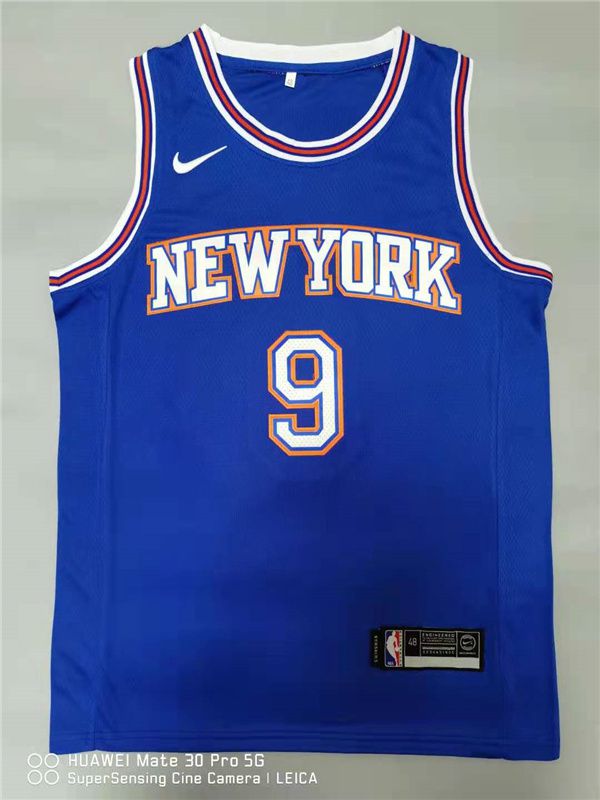 Cheap Men New York Knicks 9 Barrett Blue Game Nike 2021 NBA Jersey